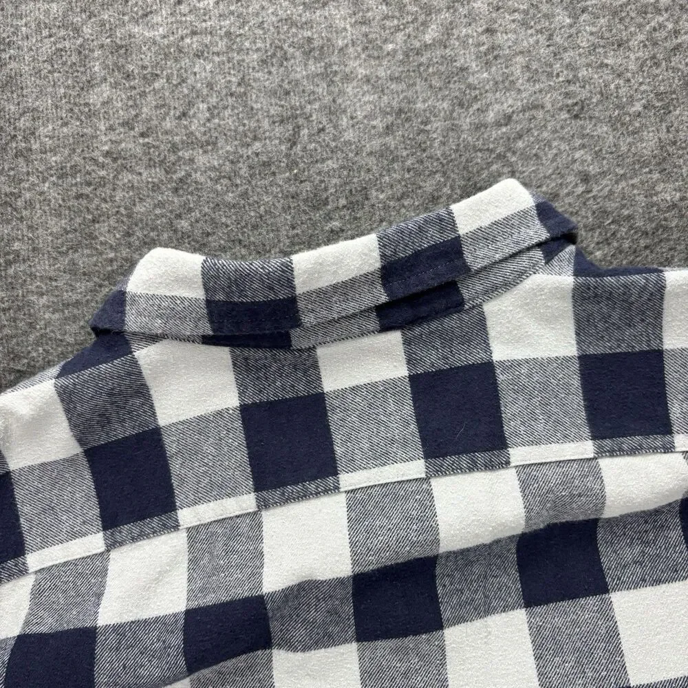 Banana Republic Flannel Shirt Men’s Medium Blue Buffalo Plaid 100% Cotton